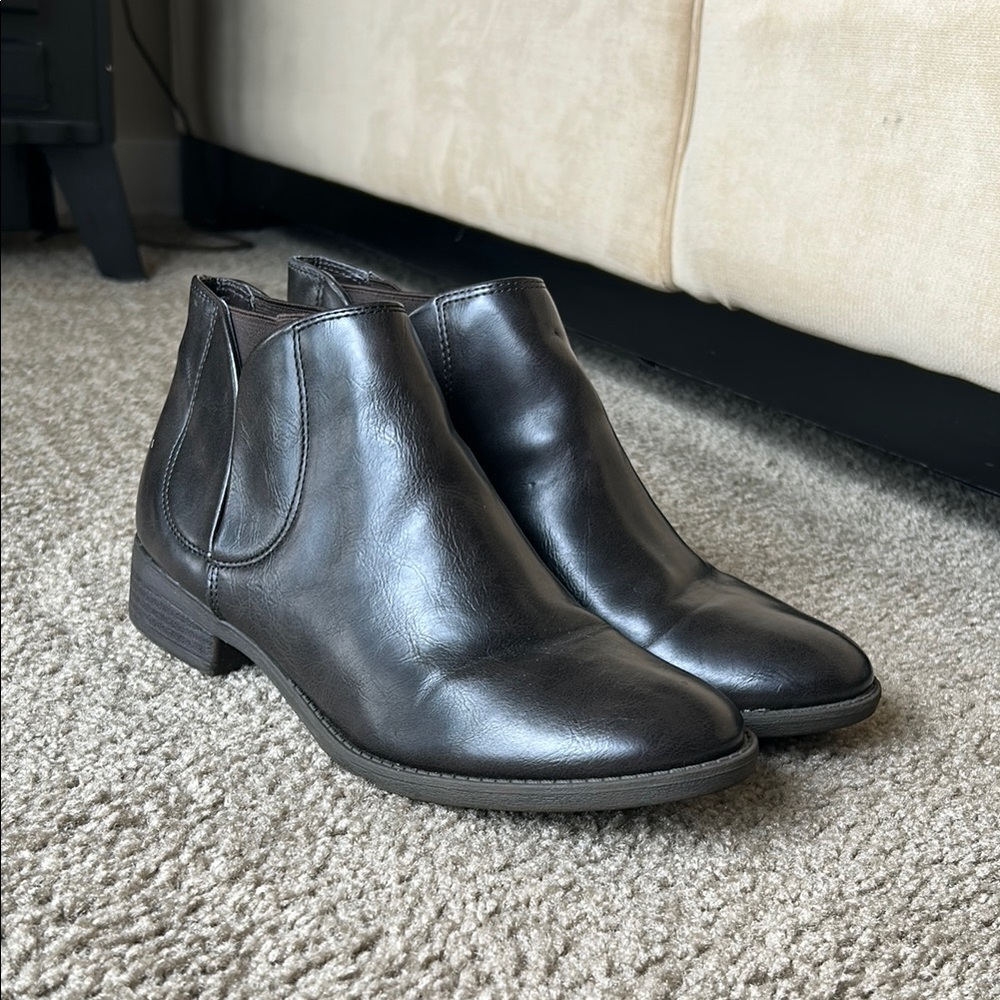 Dark Brown Leather Ankle Boots